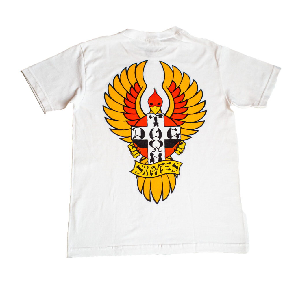 T-Shirts Dogtown Big Foot 70s Orange Wings White