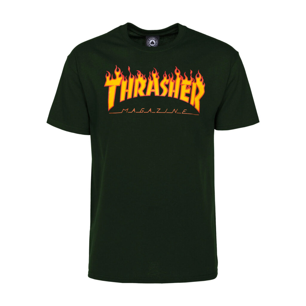 Thrasher T-shirt Flame Forest Green Size S