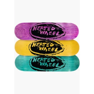 The Heated Wheel Oval Team Model  Deck 8" yellow stain.