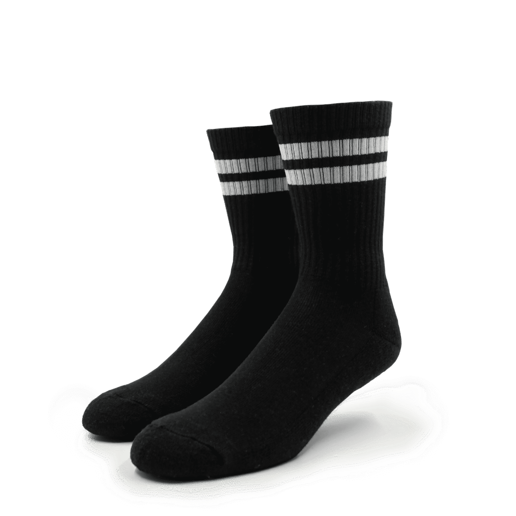 Spiro76 Socks Black Basics with White Stripes