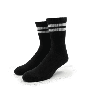 Spiro76 Socks Black Basics with White Stripes