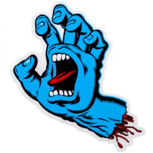 Screaming Hand Santa Cruz Sticker.